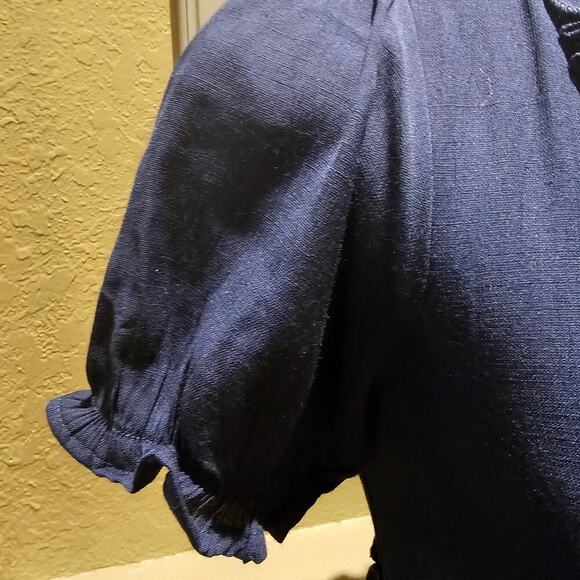 Altar’d State Dress S Navy Coastal Western Flair Boho Cottagecore Romantic EUC - Picture 6 of 13